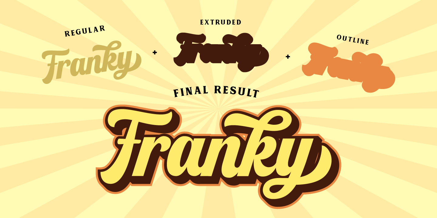 Beispiel einer Franky Outline-Schriftart